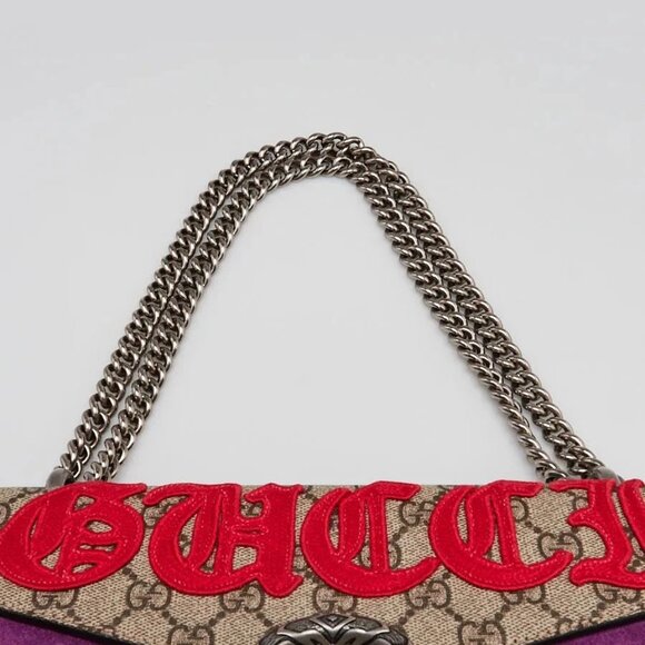 Gucci Beige GG Supreme Canvas Embroidered Sequin Small Dionysus Shoulder Bag - Picture 7 of 12